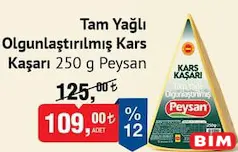 PEYSAN TAM YAĞLI OLGUNLAŞTIRILMIŞ KARS KAŞARI 250 G fiyat ve kampanya bilgisi